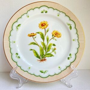 Georges Briard Victorian Gardens Corn Marigold floral salad plate with gold trim